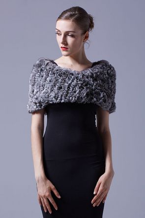 Chinchilla Fur Knitted Capelet
