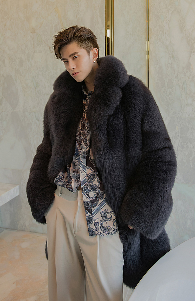 Men's Fox Fur Coat 0238-1