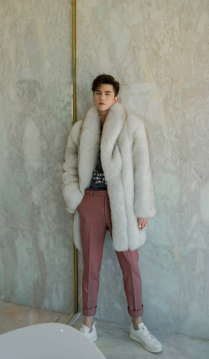 Men's Fox Fur Coat 240-8