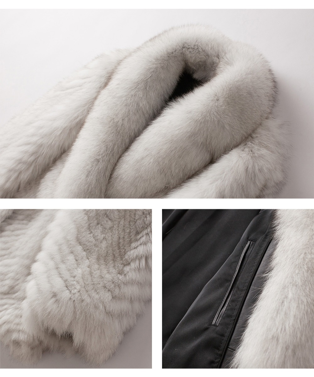 Men's White Fox Fur Coat 0244-4