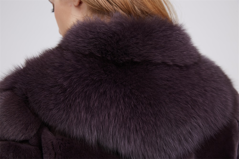 Rex Rabbit Fur Coat with Fox Fur Trim 212 Details 2