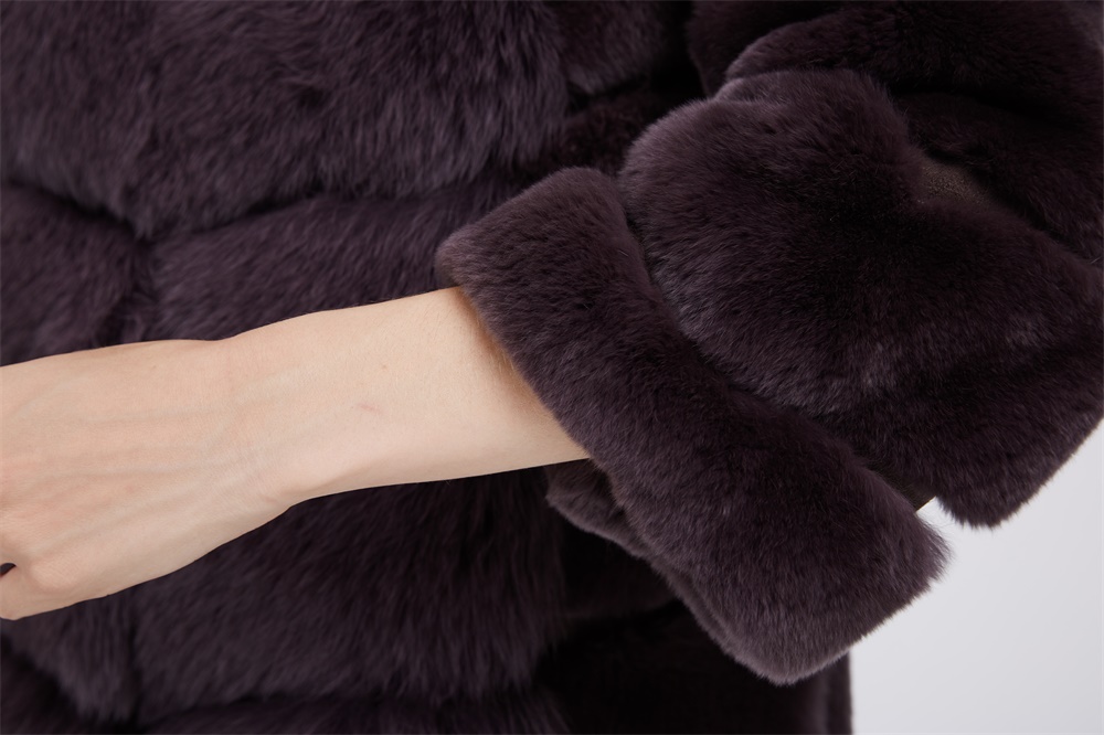 Rex Rabbit Fur Coat with Fox Fur Trim 212 Details 3