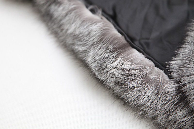 Cropped Silver Fox Fur Jacket 273 Details 11