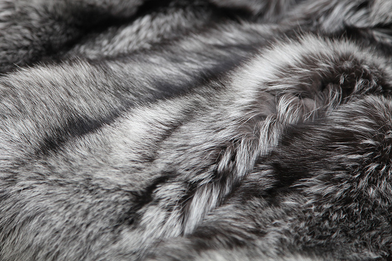 Cropped Silver Fox Fur Jacket 273 Details 7