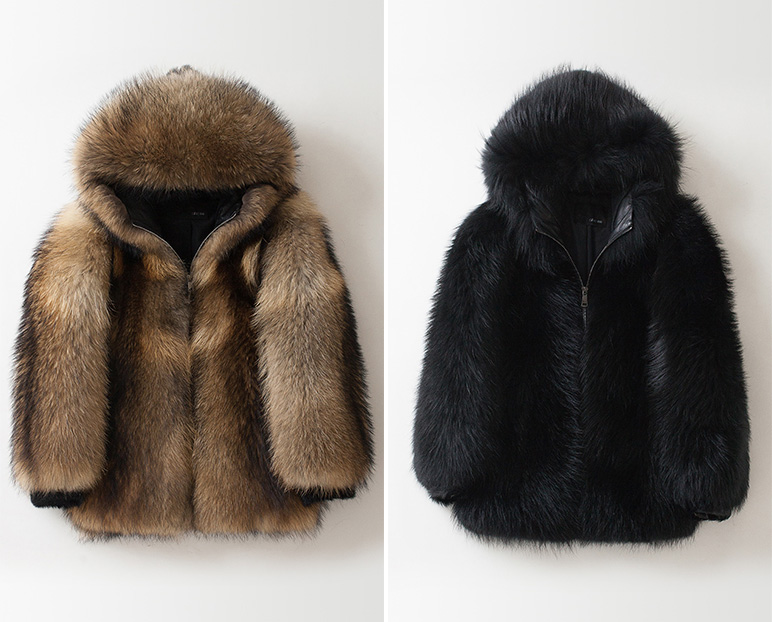 Men's Raccoon Fur Coat 355-2