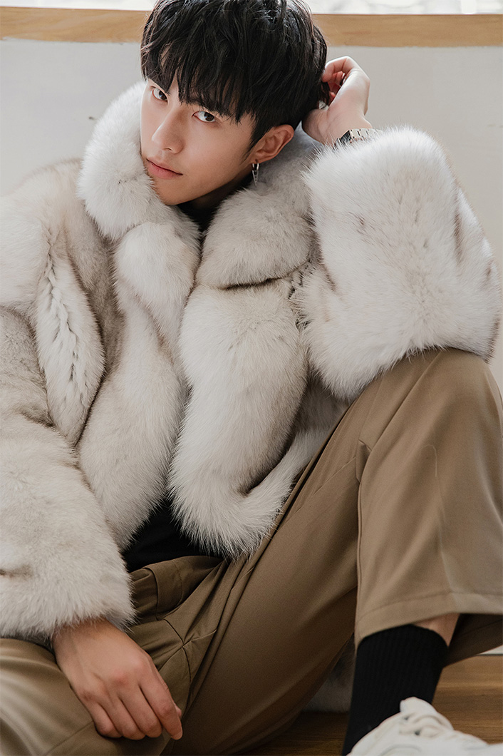 Men's Fox Fur Coat 380-7