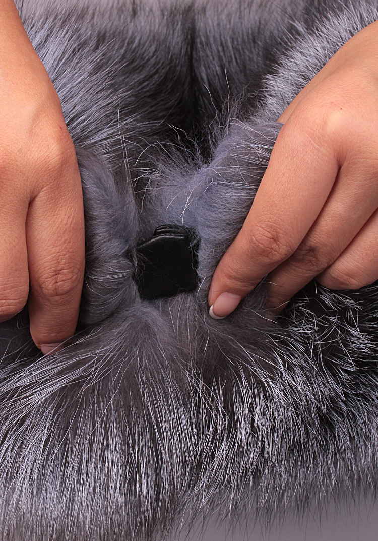 Fox Fur Scarf Neck Warmer Stole 817 Details 7