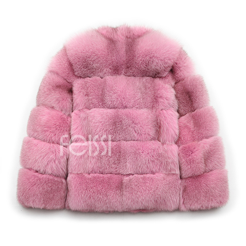 Fox Fur Jacket in Pink 986b-34