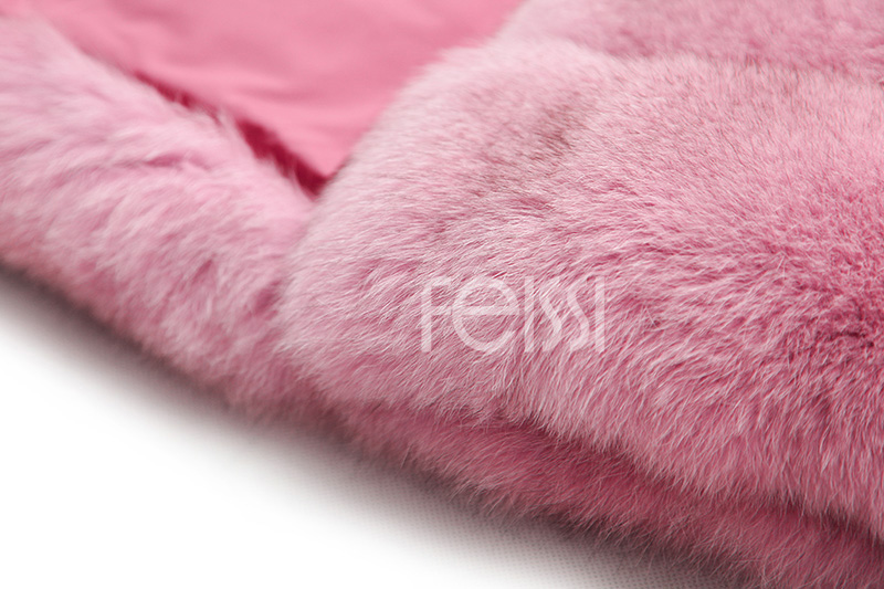 Fox Fur Jacket in Pink 986b-42