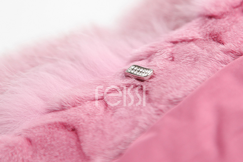 Fox Fur Jacket in Pink 986b-43