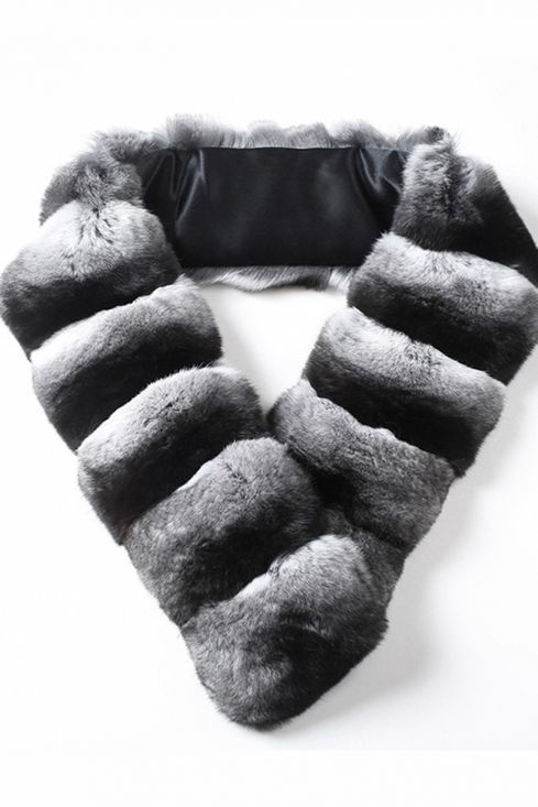 chinchilla skin muffler／GAKE日本製❣️ Chinchilla Fur Scarf