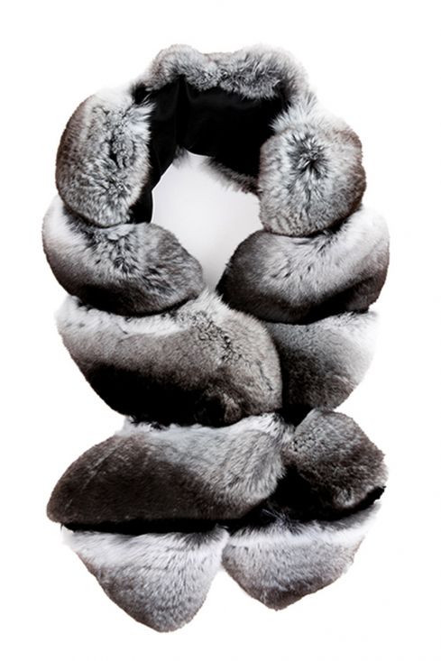 Unisex Long Fur Scarf Frost White | N.Peal