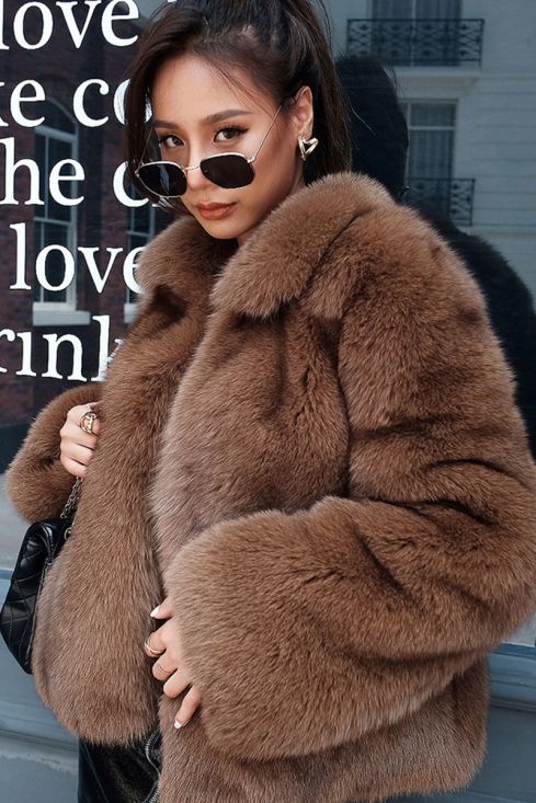 Cropped Fox Fur Jacket
