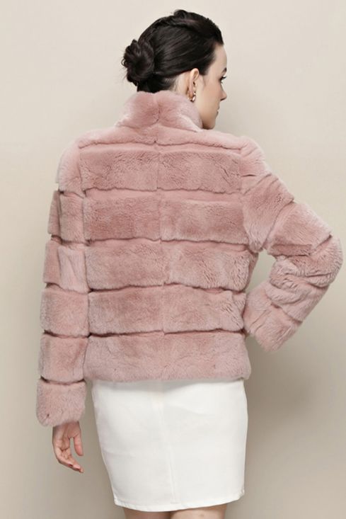 Cropped Rex Rabbit Fur Jacket