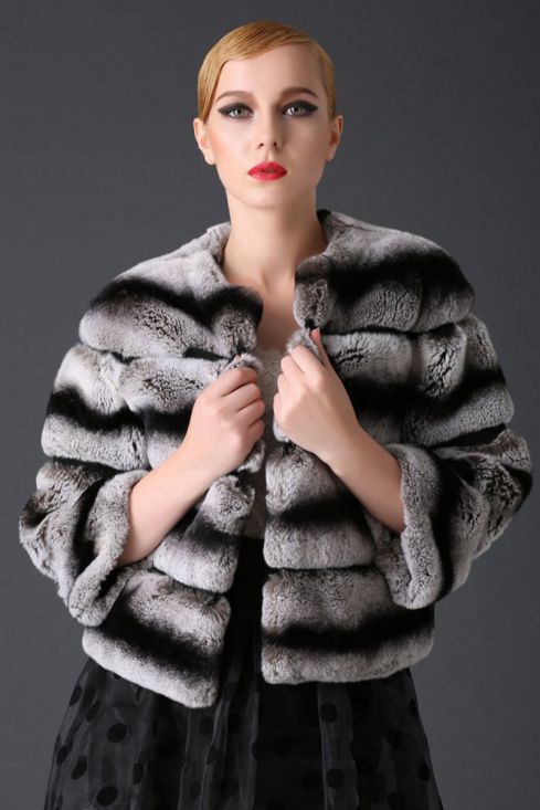 Cropped rabbit fur jacket new arrivals
