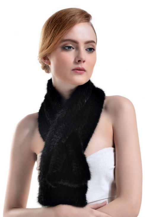 Knitted mink scarf online