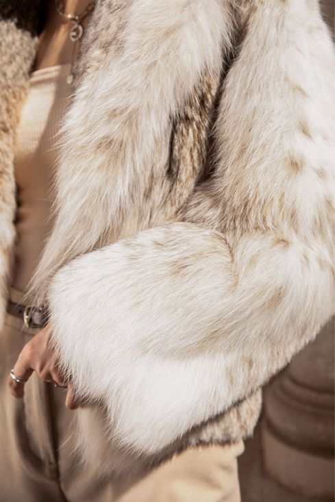 Faux lynx fur coat sale