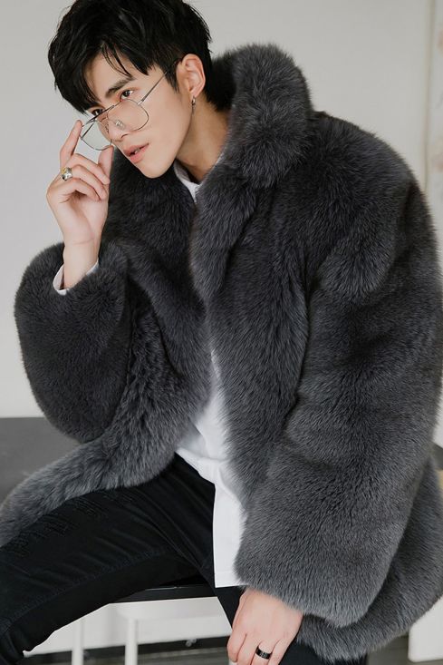 sheller pocket fur cocoon coat グレー pocket fur cocoon coat – shéller / シェリエ
