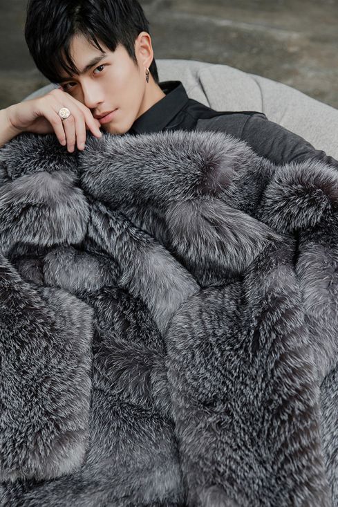 Mens fox fur coat hotsell