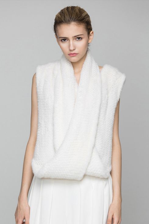 Knitted mink vest deals