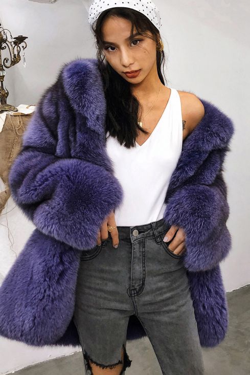 Furry purple jacket best sale