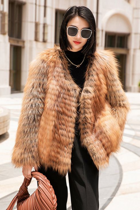 Red fox fur collar store