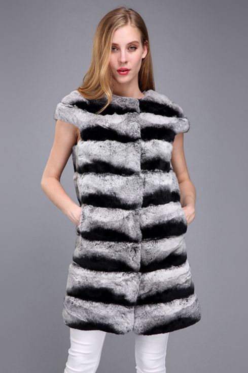 White Rex Rabbit Fur Vest