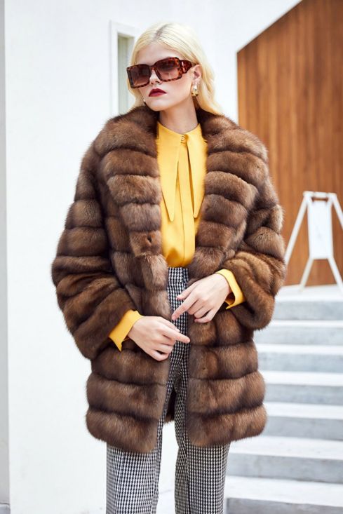 Vintage sable fur coat top
