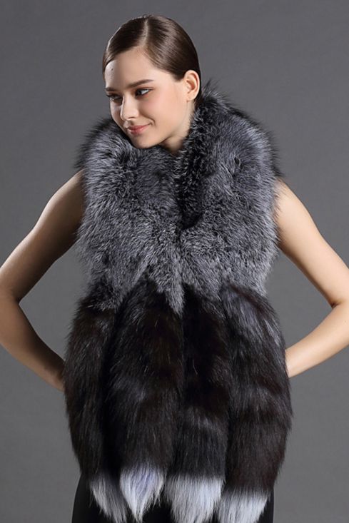 Black Fox Fur Shawl