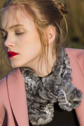 Chinchilla Fur Knitted Scarf Muffler