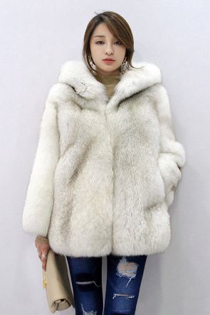 Hooded Fox Fur Coat