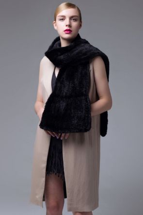 Knitted Mink Fur Shawl