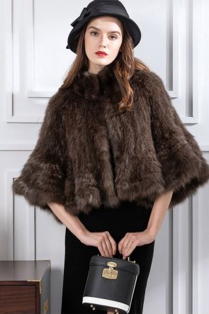 Knitted Sable Fur Cape
