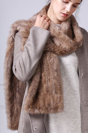 Knitted Sable Fur Shawl