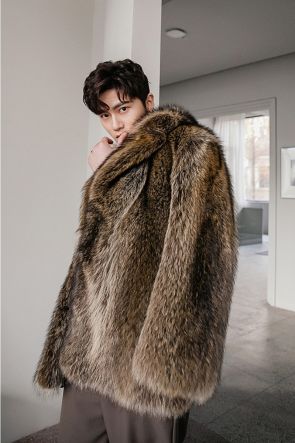 Men's Raccoon Fur Coat