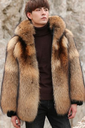 Men's Raccoon Fur Coat