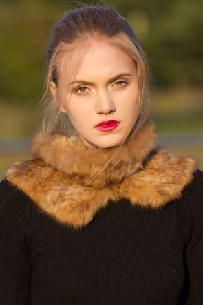 Knitted Sable Fur Neck Warmer Scarf