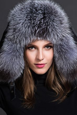 Silver Fox Fur Trapper Hat