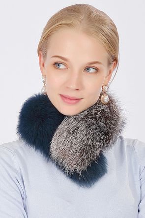 Two-tone Fox Fur Scarf