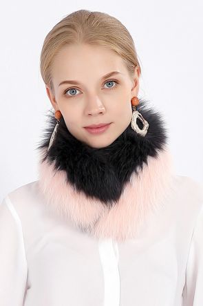 Two-tone Fox Fur Scarf Neckwarmer
