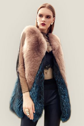 Two-Tone Fox Fur Vest