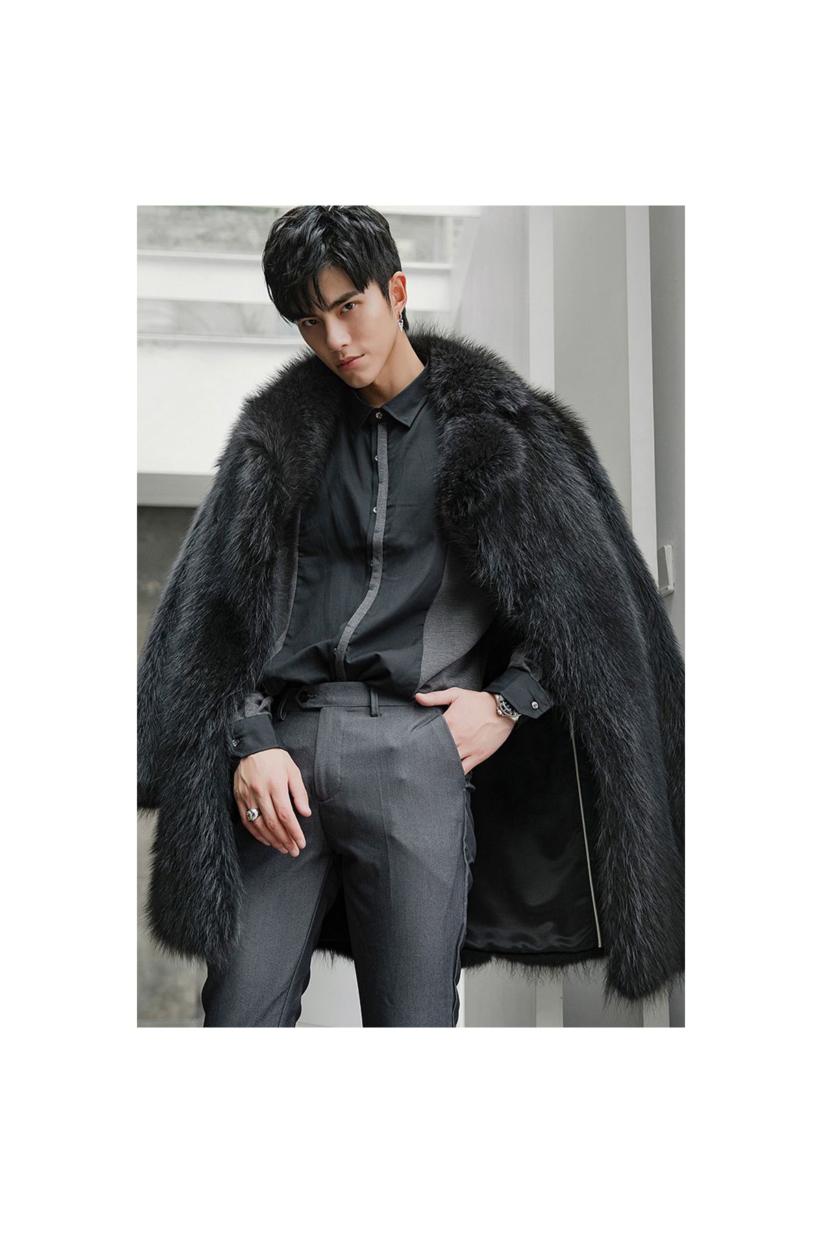 Men s Raccoon Fur Coat
