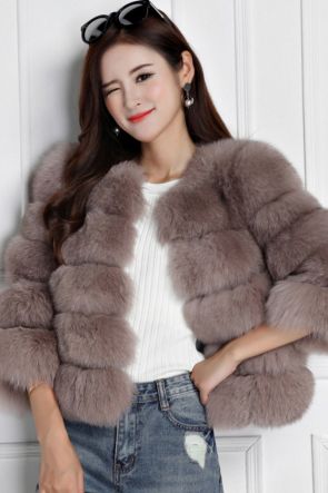 Cropped Fox Fur Jacket