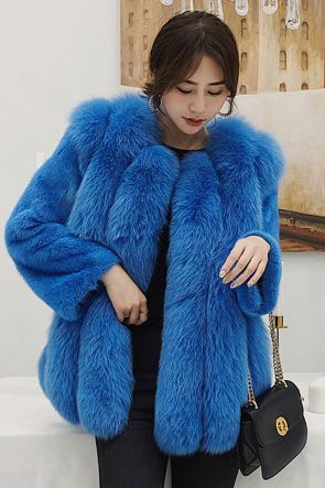 Fox Fur Jacket with Mink Fur Sleeves