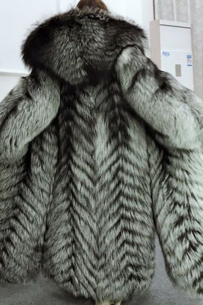 Full length silver fox coat discount