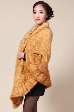 Mink Fur Knitted Cape