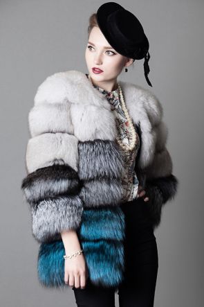 Multicolored Fox Fur Jacket