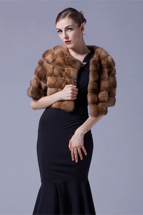 Sable Fur Bolero Cropped Jacket