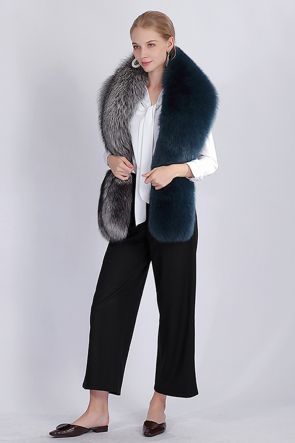 Two-tone Fox Fur Shawl