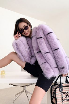 コート PLAIN FW25 FAKE FOX FUR JACKET (JJ25070 NAVY) Navy Fox Jacket – Fur Shopper